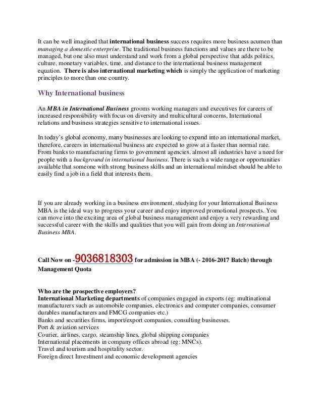 careers in international business