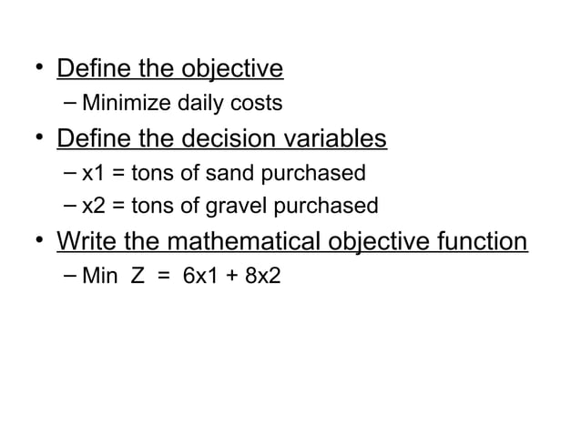 Mba i qt unit-1.3_linear programming in om | PPT | Business | Business ...