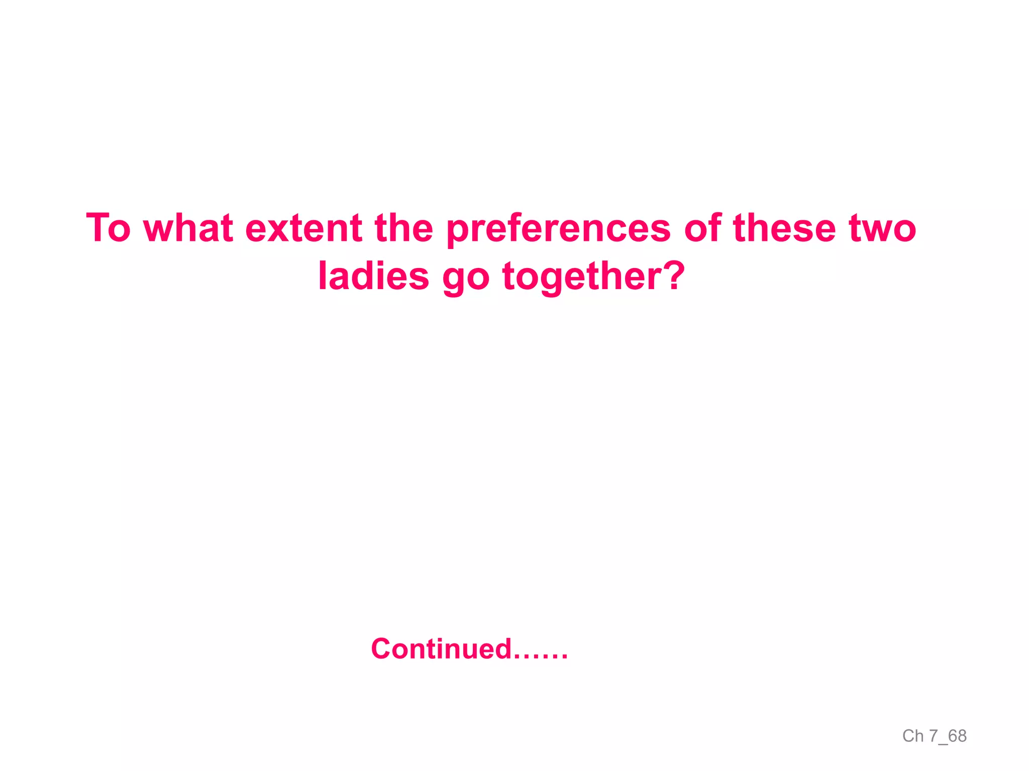 Ch 7_68
To what extent the preferences of these two
ladies go together?
Continued……
 