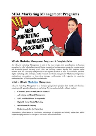 MBA Marketing Management Programs.pdf... | PDF