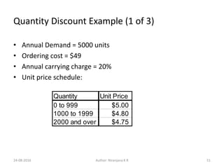 Quantity Discount Example In Store Mba om 08_inventory_management | PPTX