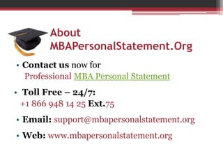 Mba personal statement.org