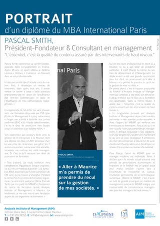 MBA International Paris - Portrait Pascal Smith - Promotion 8