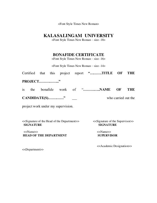 Mba Project Bonafide Certificate mba project format Mba Project Bonafide Certificate mba project format
