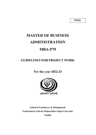 MBA Project Guidelines 2022-23.pdf | Postgraduate Education | College ...