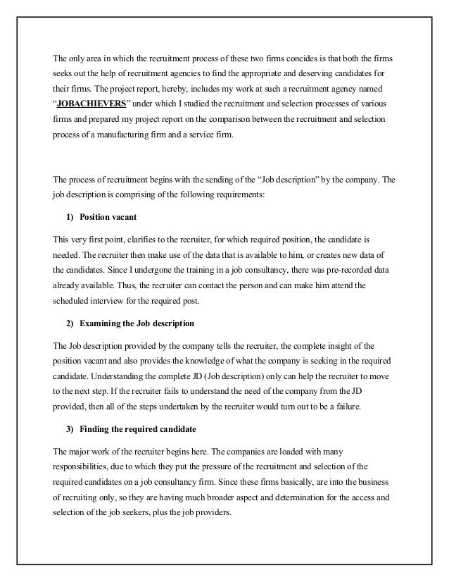 recruitment and selection process thesis report by iipm recruitment and selection process thesis report by iipm