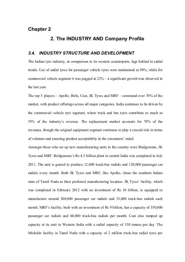 mba project report