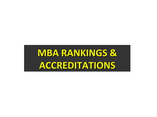 Mba rankings & accreditations for us universities
