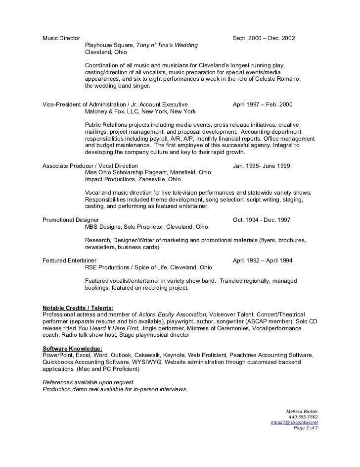 casting director resume
