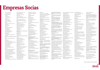 19
Empresas Socias
Listado actualizado a fecha de edición
Parque Tecnológico
De Fuente Álamo S.A.
Bahía De Mazarrón
Terrapilar
Procumasa, S.A.
J. Garcia Carrión S.A.
Danone, S.A.
Zardoya Otis S.A.
El Corte Inglés S.A.
Sanitas, S.A. De Seguros
Repsol
Takasago International Chemicals
(Europe) S.A
Sgs Tecnos, S.A.
Eulen S.A.
Balneario De Archena S.A.
Hero España S.A.
Lorca Marín S.A.
Marín Montejano S.A.
Francisco Gea Perona S.A.
Aero Flam, S.L.L.
Nutrafur S.A.
Amc Grupo Alimentación, Fresco Y
Zumos S.A.
Estrella De Levante Fábrica De Cerveza
S.A.U.
Hormissa (Hormigones Del Sureste
S.A.)
Probelte S.A.
Elpozo Alimentación S.A.
Halcón Grupo S.A. (Conservas Halcón)
Davasa (Antiguo Feragro)
Mivisa Envases S.A.
Liwe Española S.A.
Vidal Golosinas S.A.
Marín Giménez Hermanos S.A.
Jake S.A.
Eymo, S.A. (Estructuras Metálicas Y
Construcciones Industriales)
Construcciones Urdecon S.A.
Saeco (S.A.E. De Cartón Ondulado)
Murtrafic (Murciana De Trafico S.A.)
Constructora Guifersol S.A.
Agrumexport S.A.
Aformhidro S.A. (Aforos Y
Mantenimientos Hidráulicos)
Viajes Diana S.A.
Emuasa (Empresa Municipal De Aguas
Y Saneamiento De Murcia S.A.)
Plásticos Romero S.A.
Etosa Obras Y Servicios Sa
Alejo T.V. S.A.
Suministros Otón S.A.
Grupo Empresarial Montiel Y García
S.A.
Antonio Fuentes Méndez S.A.
Base Compañía De Soporte Lógico
S.A.L.
Hotel Arco De San Juan Inmuebles
Turísticos, S.A.
Muebles Cano Medina S.A.
Hotel El Churra (Explotaciones
Hoteleras El Churra, S.A.
Emejota Promociones S.A.
Iberchem S.A.
Sistema Azud S.A.
Bualgás S.A.
Sercomosa (Servicios Comunitarios De
Molina S.A.)
Capel Vinos S.A.
Bajolalinea S.A.
Auditeco, S.A.
Carelsa (Carretillas Elevadoras Sudeste,
S.A.)
Murjoya, S.A.
Aliminter S.A. (Bangor)
Tryp Murcia Rincón De Pepe
Aguas De Lorca S.A.
Daniel Gómez Gómez S.A.
Diego Zamora S.A.
Martínez Nieto, S.A. (Marnys)
Manufacturas Tomás S.A.
Peginfra S.A.
Relesa (Rejillas Electrosoldadas S.A.)
Cartagenera De Turismo S.A.
Anadeco Gestión, S.A.
Mercadona S.A.
Iberdrola Generación, S.A.U.
Pramac Ibérica, S.A.
Renta 4 Banco S.A.
La Verdad Multimedia S.A.
Saes (Electrónica Submarina S.A.)
A. Teresa Hermanos S.A.
Premium Ingredients S.L.
Clarke Modet Y Cia S.L.
Herrero Asociados S.L.
Muebles Rovira Y Muñoz S.L.
Construcciones Villegas S.L.
Pecrés S.L.
Caramelos Cerdán S.L.
Copele S.L.
Industrias Jovir S.L.
Salinas Y Pérez S.L.
Pedro Guillén Gomariz S.L.
Alarmas Sit S.L.
Garaje León S.L.
Codesur (Alfonso Jiménez E Hijos S.L.)
Chubb. S.L.
Comercial Roldan S.L.
Hotel Y Restaurante Hispano
Pamai, S.L.
Muekles Mobiliario
4gl S.L.
Francisco Pellicer S.L.
Diego Marín Librero Editor S.L.
Corbalán Matallana S.L.
Grupo Gestión Transporte
Internacional S.L. (Grupo Europa)
Redyser Transportes S.L
Cyrega S.L.
Grupo Generala De Servicios
Integrados Proyectos
Medioambientales, Construcciones Y
Obras S.L.
Logic Murcia S.L.
Areas Consultores Murcia S.L.
Clinica Oftalmológica Centrofama S.L.
Agrocomponentes S.L.
G.P. Límite Andamur S.L.
Publicidad Líquida De Murcia S.L.
Hierros Sánchez S.L.
Anzora Instalaciones S.L.
Portavoz Comunicaciones Integradas
S.L.
Atp (Avances Técnicos En
Programación, S.L.)
Carrillo Asesores Trib-Abogados, S.L.P.
Sistemas Técnicos De Manufacturas
S.L.
Reciclaje Ofimático, S.L.
Prevemur Prevención Y Salud S.L.
Geproma S.L. (Gestora De Promociones
Marquina)
Gruponor (Ingenieros Consultores De
Murcia S.L.)
Baños Garre S.L. (La Colegiala)
Corditrans Murcia S.L. (Dhl Express)
Schoeller Arca Systems S.L.U.
Depau Sistemas S.L.
M. Torres Diseños Industriales Sa
Unipersonal
Grupo Hortofrutícola Murciana De
Vegetales, S.L.
GinésHuertasCervantesAutomociónS.L.
Fomobra. S.L.
Sido Madera, S.L.
Grant Thornton Asesores S.L.
Tribulex Asesores, S.L.L.
Salazones Garre S.L.
Sysman Levante S.L.L
Sanidad Agrícola Econex, S.L.
Polaris World Development, S.L.
Alpromodi, S.L.
Key Mare Inversiones Y
Participaciones, S.L.
Grupo Montcross, S.L.
Juan José Hernández Ruiz, S.L.
Ebalo Inversiones S.L.
Deloitte S.L.
Conproject (Acr Auditors Group, S.L.)
Howden Spain, S.L.
J&A Garrigues S.L.P.
Navantia, S.L. - Reparaciones Navales
Navantia, S.L. - Buques, Intervención
Y Astilleros
Navantia, S.L. - Propulsión Y Energia
Hefame (Hermandad Farmacéutica Del
Mediterráneo S.C.R.L.)
S.A.T. Nº 2439 Alia
Ucomur (Unión De Cooperativas De
Trabajo Asociado De La Región De
Murcia)
Caja Rural Regional S. Agustin
Fecamur (Federación De Sociedades
Agrarias Cooperativas De Murcia)
Banco Sabadell Cam
Caja De Ahorros De Madrid
Cajamurcia-Bmn
Asociación De Fabricantes Y
Exportadores De Pimentón Y
Oleorresina (Afexpo)
Undemur (Unión Empresarios
Murcianos S.G.R.)
Frecom (Federación Regional De
Empresarios De La Construcción De
Murcia)
Croem (Confederación Regional De
Organizaciones Empresariales De
Murcia)
Fremm (Federación Regional De
Empresarios Del Metal Murcia)
Froet (Federación Regional De
Organizaciones Empresariales Del
Transporte)
Asociación De Productores
-Exportadores De Frutas, Uva De Mesa
Y Otros Productos Agrarios (Apoexpa)
Asociación De Fabricantes Del Curtido
De La Región De Murcia (Acur)
Amusal (Asociación De Empresas De
Economía Social De La Región De
Murcia)
Asociación Murciana De Empresas De
Tecnología De La Información (Timur)
Amefmur (Asociación Murciana De La
Empresa Familiar)
Aje (Asociación De Jóvenes
Empresarios)
Fundación Universitaria San Antonio
La Caixa (Caja De Ahorros Y Pensiones
De Barcelona)
Ibermutuamur (Mutua De Accidentes
De Trabajo Y Enfermedades
Profesionales De La Seguridad Social
Nº 274)
Cc Atalayas (Centros Shopping Gestión)
Ayuntamiento De Alhama De Murcia
Ayuntamiento De Caravaca De La Cruz
Ayuntamiento De Molina De Segura
Ayuntamiento De Murcia
Ayuntamiento De Yecla
Colegio Oficial De Ingenieros Técnicos
De Obras Públicas De Murcia
Universidad De Murcia - Rectorado
Colegio Oficial De Economistas Región
De Murcia
Colegio Oficial De Farmacéuticos De
Murcia
Autoridad Portuaria De Cartagena
Colegio Oficial De Ingenieros Técnicos
Industriales De Murcia
Cámara Oficial De Comercio, Industria
Y Navegación De Murcia
Instituto De Fomento De La Región
De Murcia
Universidad Politécnica De Cartagena
Calidona Resorts S.L.
Freshko Foods S.L.
Hospital Quirón Murcia
Capgemini España, S.L.U.
Jose Maria Caballero S.A
J.A.Tomas Asesores S.L.
Rincon Huertano De Murcia S.L.
Estrategia Y Dirección Sl
Kodyprho Ingenieros S.L.
Industrias Químicas Virgen De La
Salud S.L. (Inquivisa)
Bionet Servicios Técnicos, S.L.
Tressa, S.A.
Phonored Soluciones, S.L.
Himoinsa, S.L.
Inmuebles Diamon, S.L.
Grupo Hortofrutícola Paloma, S.A.
Inforges Selección S.L.
Pedro De Gea E Hijos S.L.
Impromur Xxi Sl
Aquagest Región De Murcia, S.A.
Azor Ambiental, S.A.
Francisco Aragón, S.L.
Enrique Díaz, S.L.
Agromediterránea Hortofrutícola S.L.
Mapfre Familiar, S.A.
Asirec, S.L.
Repuestos Murcia Gestion, S.L.
Summa Inversiones Inmobiliarias
Florette Murcia S.A.U.
Distribuciones Integradas López
Tortosa, S.L.
Quarto Proyectos S.L.
Materiales Modernos S.A.
Hotel Alfonso Xiii, S.A.
Oici Mediterranea S.L.
Chamizo Arquitectos S.L.
Grupo Campillo Palmera, S.L.
Son Sanchez, S.A.
Esimurcia Escuela Superior
Internacional De Murcia
Sermaco Levante, S.L
Orenes Grupo, S.L. (Automáticos
Orenes )
Thalasia (Hoteles Garza Real S.A.)
Tropicana-Alvalle S.L.
Gsauto Recamb Ios S.L.
Comercial Industrial Garcia S.A.
Cc Nueva Condomina
Aljomarsa S.L.
Juver Alimentación S.L.
Seralia S.A.
Rusamar S.A.
Domingo García Muñoz Y Otros C.B.
Roclano, S.L.
Auxiliar Conservera S.A.
Frumecar S.L.
Formulaciones Tensoactivas, S.L.
Carrocerias Lucas Industriales Sl
Gedesur S.L.
Grupo Castillo De Larache, S.L.
Randstad Empleo Ett, S.A.U.
Dalland Hybrid España,S.A.
Empyros S.L.
Discecar, Sl
Radikal Marketing Consulting, S.L.
Sucesores De Muñoz Y Pujante S.L.
Lidertecmar S.L.
Inda Capital Corporacion S.A (Masbi)
G.A.D.E. Gestión Y Asesoramiento De
Empresas S.L.
Servicasa Murcia S.L.
Sociedad Concesionaria Aeropuerto De
Murcia, S.A.
Tana S.A.
Alcaraz Higiene S.L.
Tahe Productos Cosméticos S.L.
Openred Soluciones, S.L.
Marvimundo, S.L.
Fibramur 2001, S.L.U
Business Intelligence Technology, S.L.L.
Smurfit Kappa Totana, S.L.
Jjca Varinvest S.L. (Urbazamora)
Agencia De Gestión De La Energía
(Argem)
Green Envass S.L.
Reinaldo Carillo Asesores
Comarth Engineering S.L.
Empatia Consulting
Firma, Proyectos Y Formación, S.L.
Centro Médico Virgen De La Caridad
S.L
Avante Sureste S.L.
Martinez Y Riquelme S.A.
Gestipolis Gh, S.L.
Transportes Directos El Segura S.L.
Aepio (Asociación De Empresarios Del
Polígono Industrial Oeste De Murcia)
Agrupación De Jóvenes Abogados De
Murcia
Altair Consultores De Negocio, S.L.P.
Ingenieria Y Comercializacion Del
Gas, S.A.
Aupesan S.L.
Arnaldos & Asociados Abogados
Emsoc Talento Corporativo, Slu
Peluches Loyfer, S.L.
Laboratorios Ecosur, S.A.
Cereales Y Harinas Garsan S.L.
Banco Urquijo Sabadell Banca Privada
Asesoria Inmobiliaria Ferco, S.L.
Frutas El Dulze, S.L.
Grupo De Ventas Hortofruticolas, S.L.
Serrano & Asociados Urbanistas, S.L.
Frutas Naturales, S.A
Reparaciones Y Maquinaria Caravaca
Thinkco Consultoría De Negocio, S.L.
Hida Alimentación, S.A.
Marpe Iberica, S.A.
Gestoria Ferrer, Cb
Colchones Europa S.L.U. (Ecus)
Algesad 2012, Sl
Innovación Y Consulting Tecnológico
De Levante, S.L.
Glomayola S.L.
Nacatur 2 España, S.L.
Cosentino Sa
Instituto De Las Industrias Culturales Y
Las Artes De La Región De Murcia (Ica)
Y Harinas Garsan S.L.
Sabic Innovative Plastics (ésta ya
estaba, pero no salía en el documento
por error)
Aon Gil y Carvajal S.A. Cor. De Seg.
Ebone, Servicios, Educación, Deporte,
S.L.
Tecnobox Electromecánica Sl
Gesa Consultoría Y Formación S.L.
Azucaque Proyectos, S.L.
Newpack Envases y Embalajes, S.L.
Navarro Artero, S.L.
 