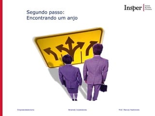 Empreendedorismo Atraindo investidores Prof. Marcos Hashimoto
Segundo passo:
Encontrando um anjo
 