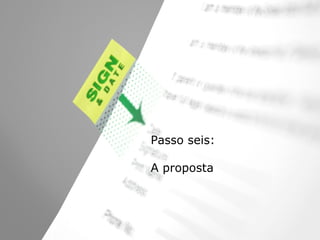 Empreendedorismo Atraindo investidores Prof. Marcos Hashimoto
Passo seis:
A proposta
 