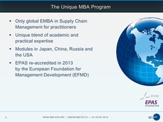 Executive MBA in Supply Chain Management at ETH Zurich | PDF