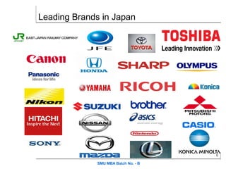 Leading Brands in Japan




                                     6

             SMU MBA Batch No. - B
 