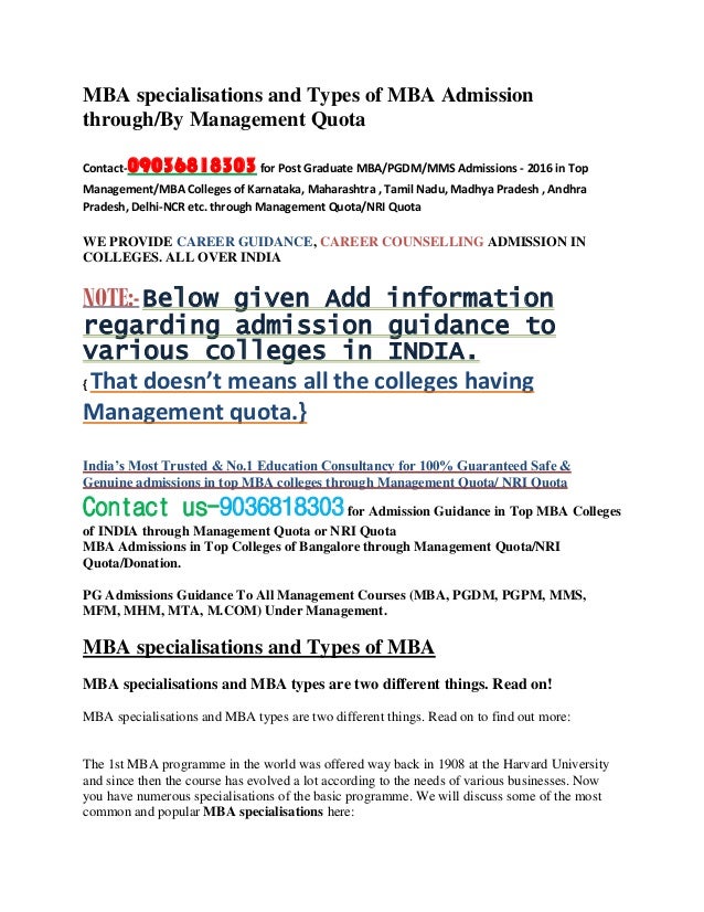types of mba
