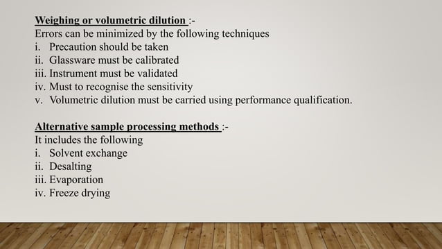 Minimize Error In Sample Pre-treatment.pptx