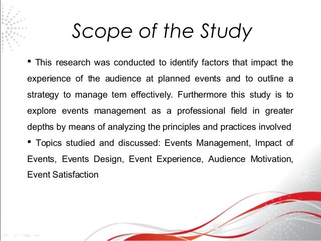 example of scope of study in research proposal