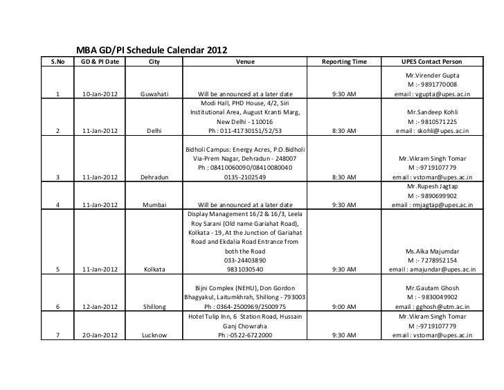 tour plan