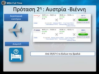 Πρόταςη 2η : Αυςτρία -Βιζννη
Αεροπορικά
 ειςιτήρια




  Διαμονή



              Από 39/67 € το δίκλινο την βραδιά
 