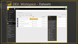 DEV Workspace - Datasets
 