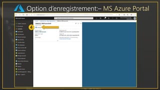 Option d’enregistrement:– MS Azure Portal
 
