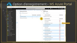 Option d’enregistrement:– MS Azure Portal
 