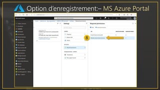 Option d’enregistrement:– MS Azure Portal
 