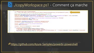 ./copyWorkspace.ps1 - Comment ça marche
https://github.com/Azure-Samples/powerbi-powershell
 