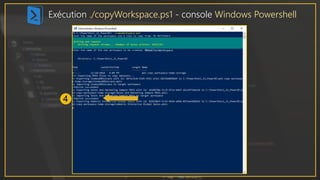 Exécution ./copyWorkspace.ps1 - console Windows Powershell
 