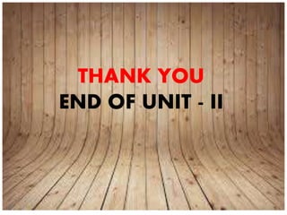 THANK YOU
END OF UNIT - II
 