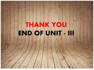 THANK YOU
END OF UNIT - III
 