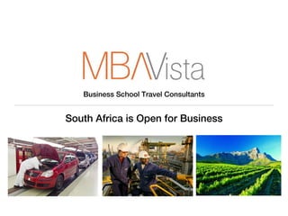 Business School Travel Consultants


South Africa is Open for Business
 