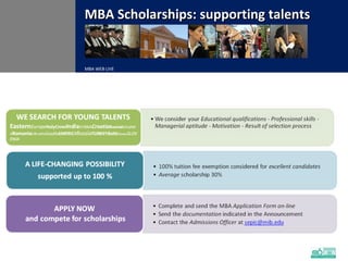 MBA WEB LIVE MBA Scholarships: supporting talents 