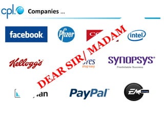 Companies …
DEAR
SIR/ M
ADAM
 