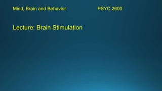 Mind, Brain and Behavior PSYC 2600
Lecture: Brain Stimulation
 