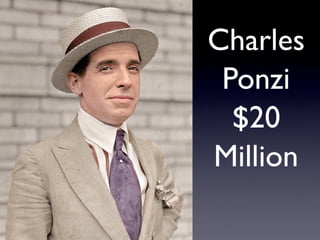 Charles
Ponzi
$20
Million
 