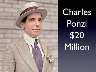 Charles
Ponzi
$20
Million
 