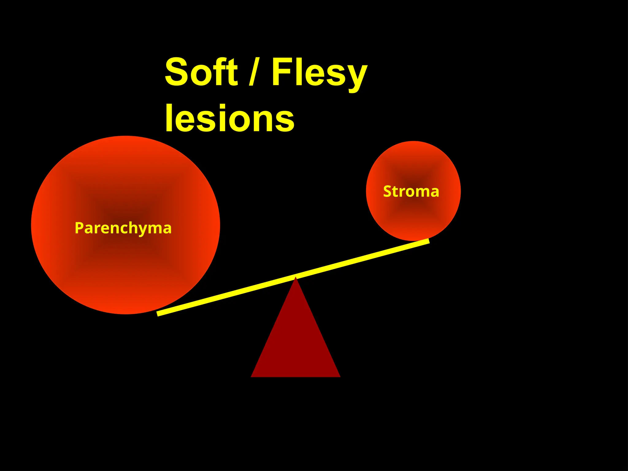 Soft / Flesy
lesions
Parenchyma
Stroma
 
