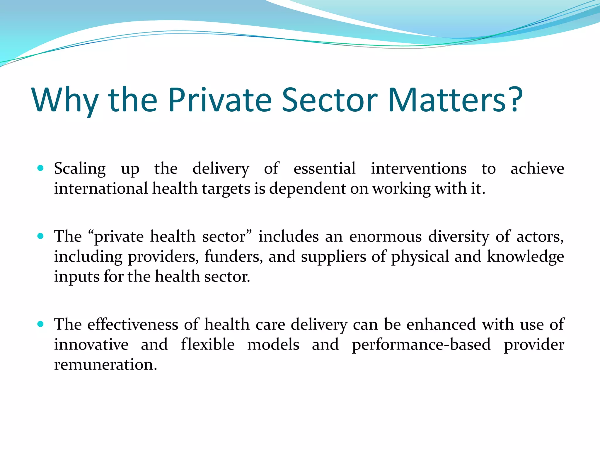 role of private sector in health | PPTX