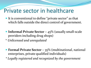 role of private sector in health | PPTX
