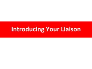 Introducing Your Liaison
 