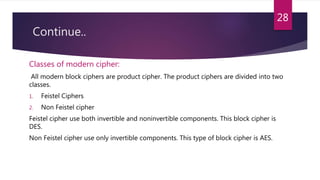 Modern Block Cipher- Modern Symmetric-Key Cipher | PPTX