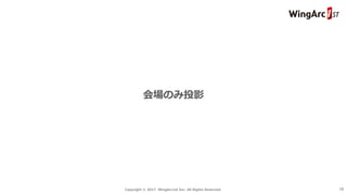 Copyright © 2017 WingArc1st Inc. All Rights Reserved. 15
会場のみ投影
 
