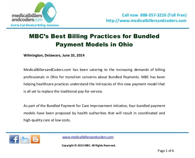 Mbc’s best billing practices for bundled payment models in ohio