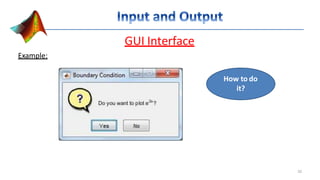 GUI Interface
Example:
 Check listdlg
How to do
it?
20
 