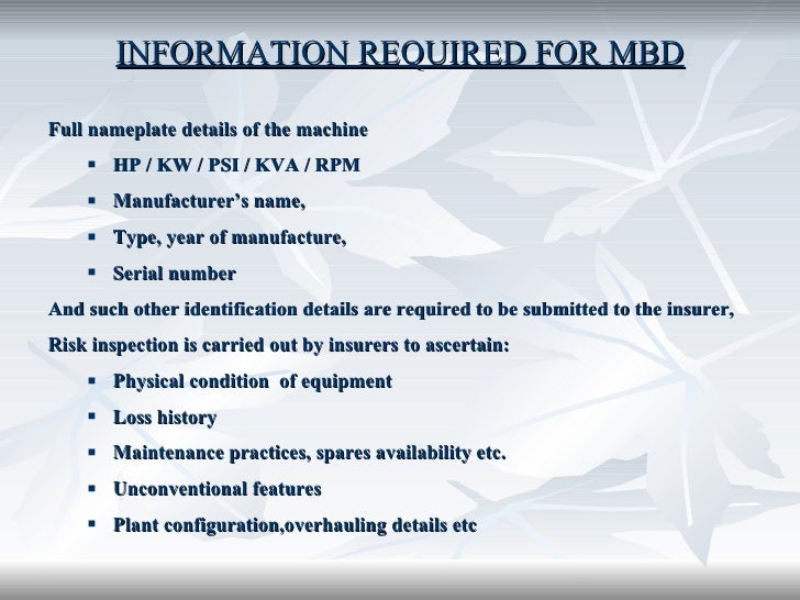 Machinery Breakdown Insurance