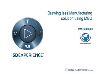 Drawing less Manufacturing
solution using MBD
P.M.Rajarajan
 
