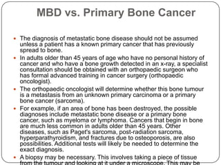 Metastatic Bone Disease & Role of Zoledronic Acid | PPTX