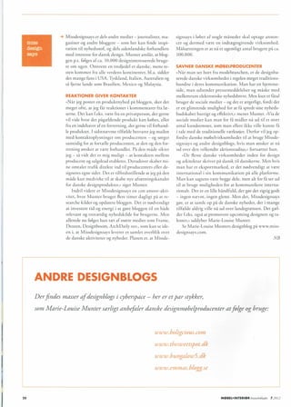 Press coverage: missdesignsays in Møbel+interiør magazine (Aug 2012)