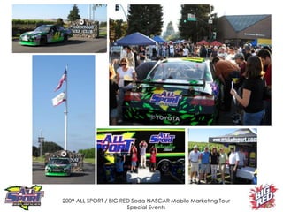 2009 ALL SPORT / BIG RED Soda NASCAR Mobile Marketing Tour
Special Events
 